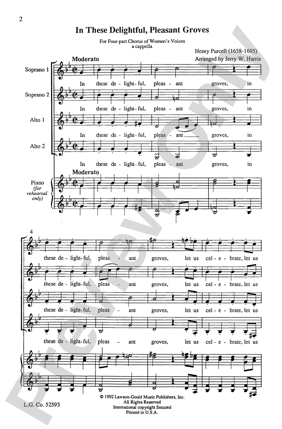 In These Delightful Pleasant Groves: SSAA Choral Octavo