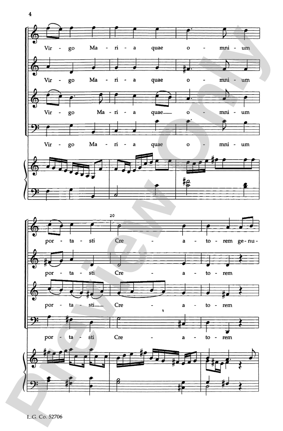 Beata Es Virgo Maria: SATB Choral Octavo