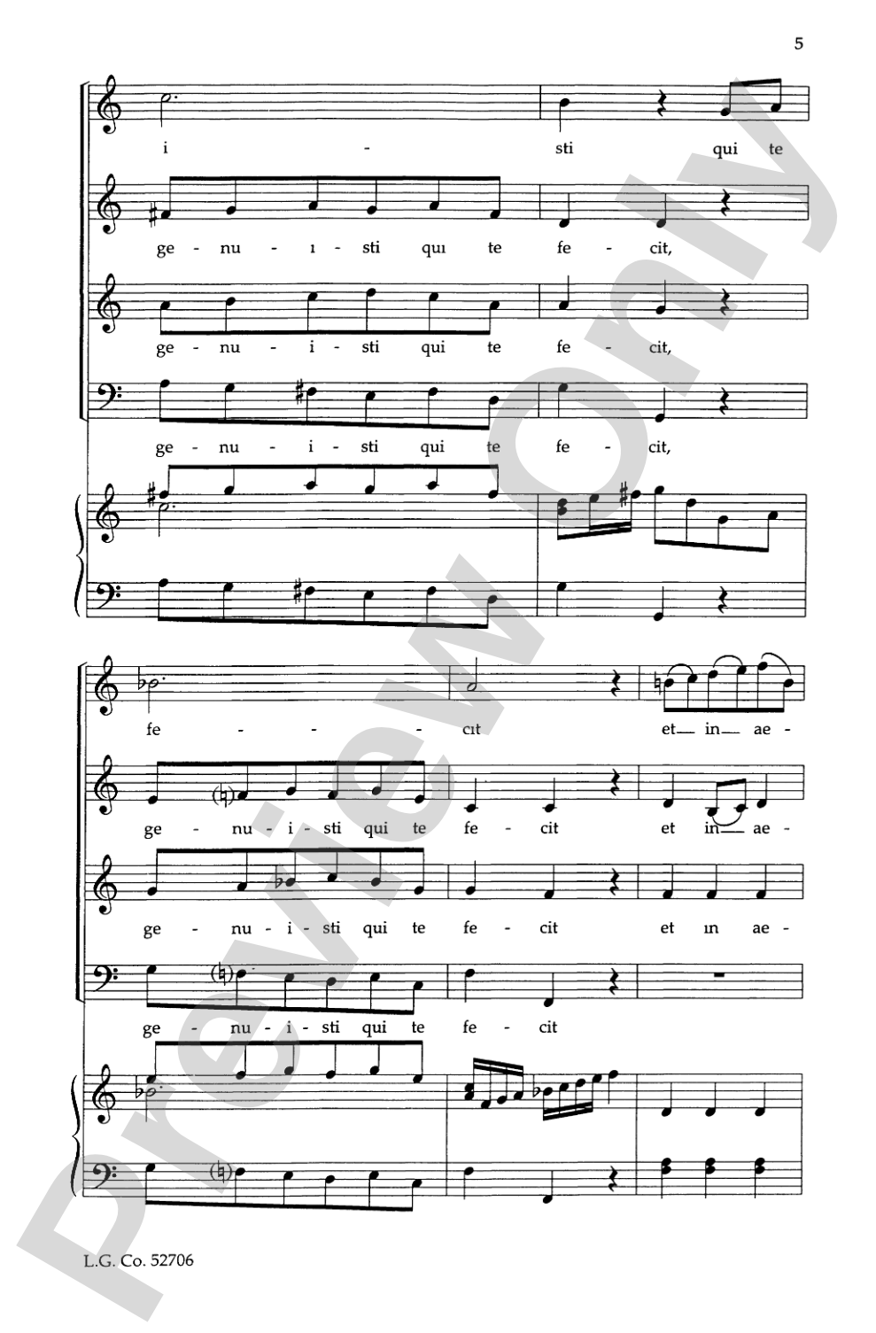 Beata Es Virgo Maria: SATB Choral Octavo
