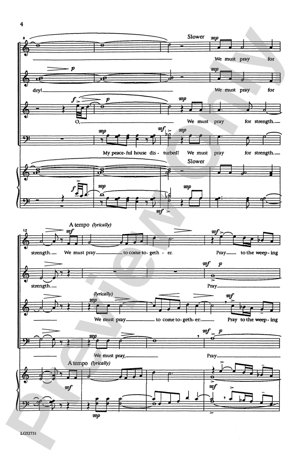 Prayer (from <I>Hollering Sun</I>): SATB Choral Octavo