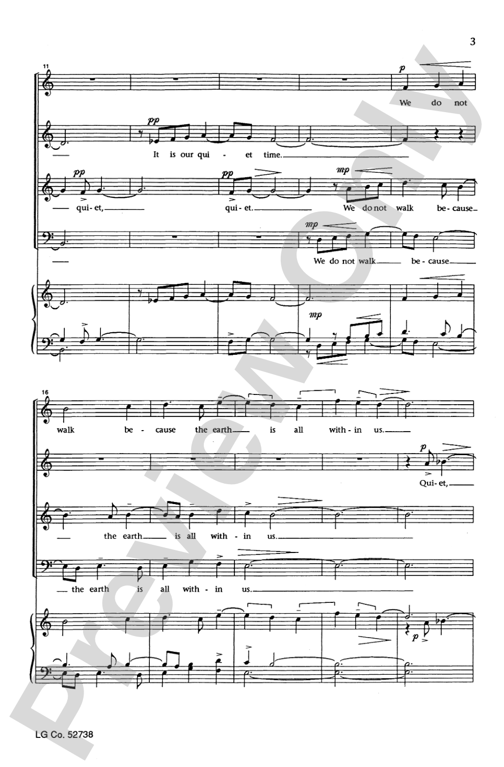 Quiet (from <I>Hollering Sun</I>): SATB Choral Octavo