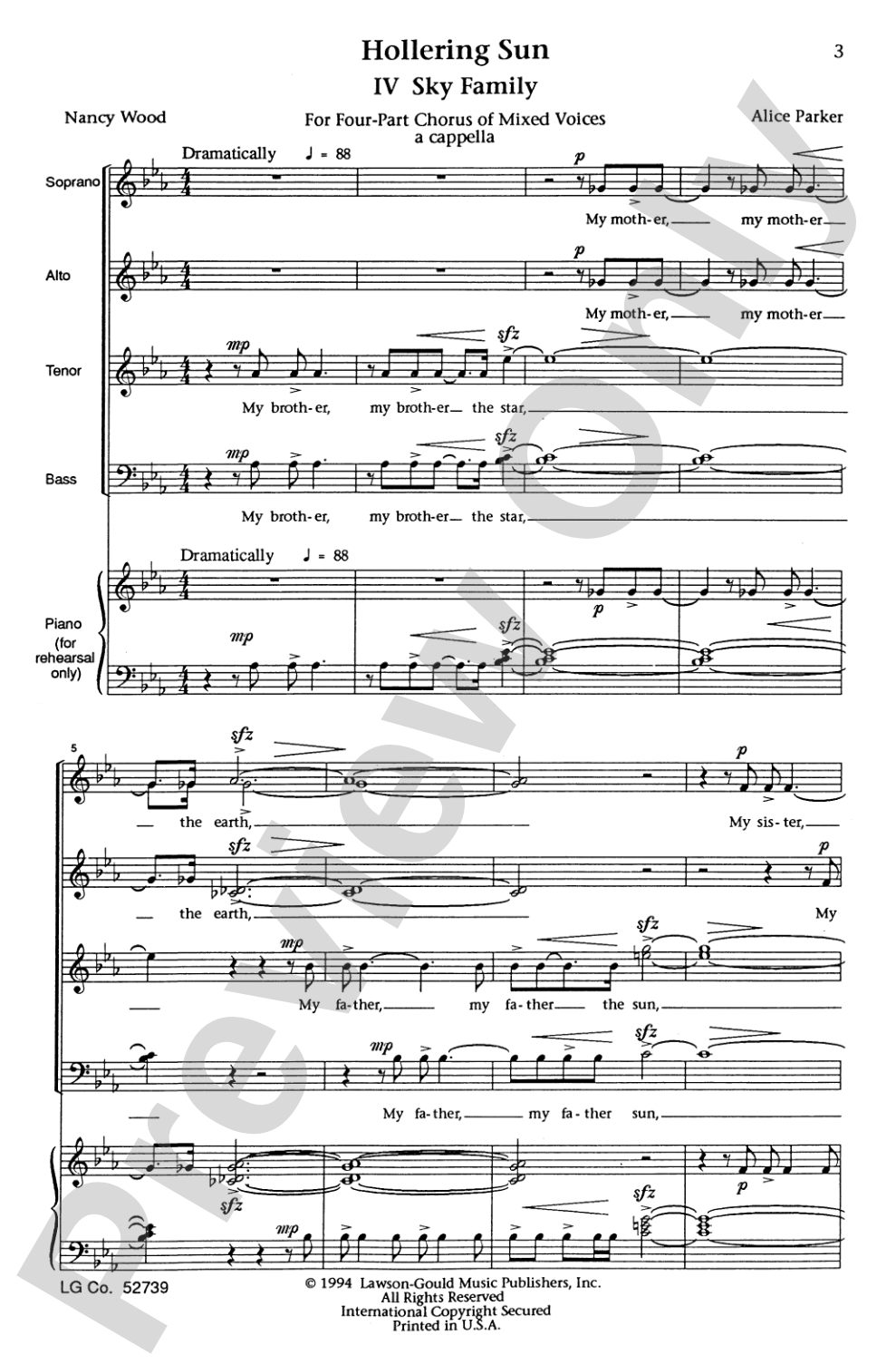 Sky Family (from <I>Hollering Sun</I>): SATB Choral Octavo