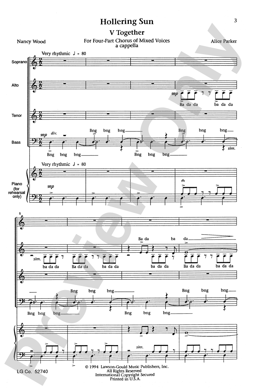 Together (from <I>Hollering Sun</I>): SATB Choral Octavo