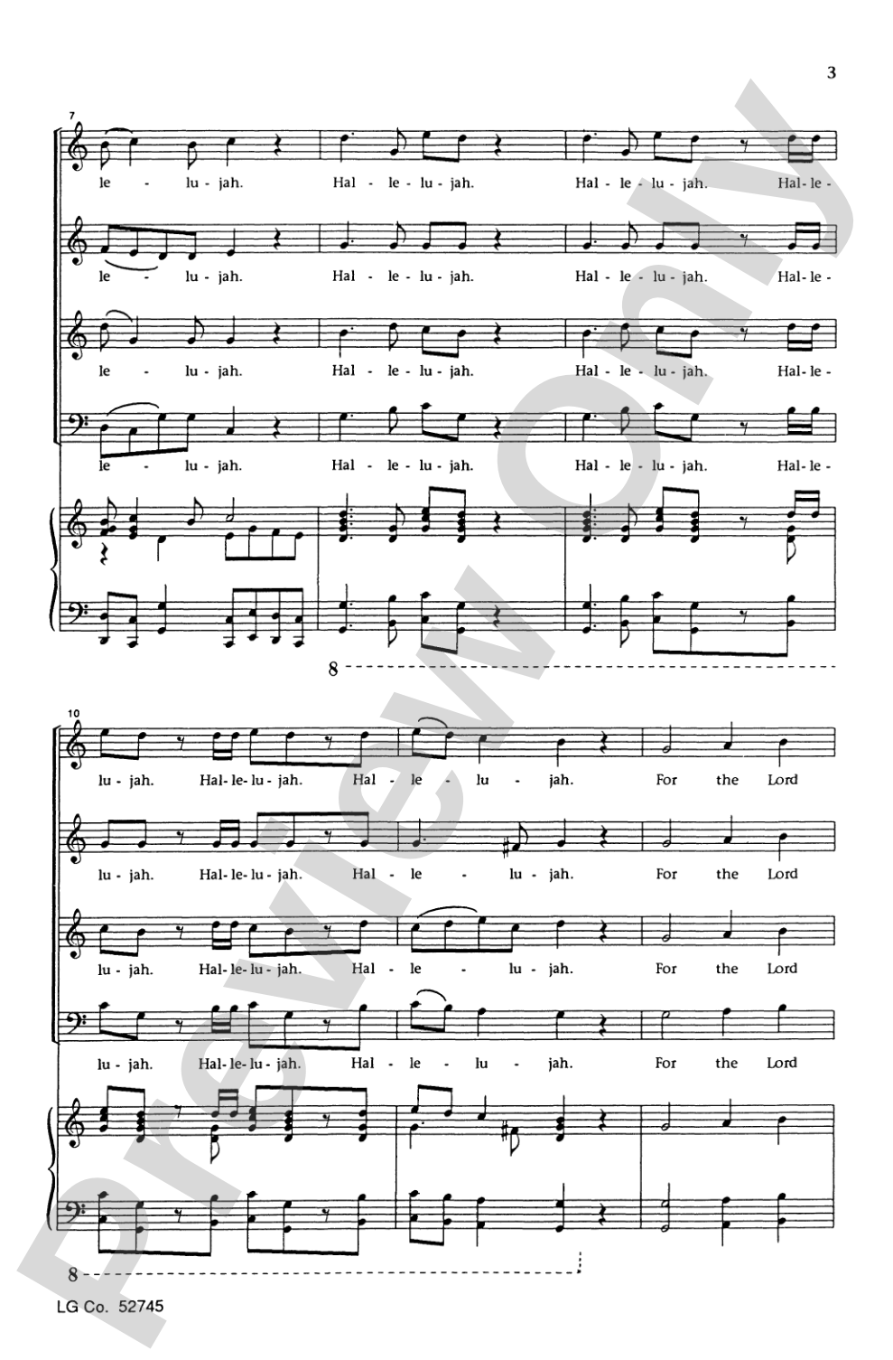 Hallelujah Chorus (Key of C): SATB Choral Octavo