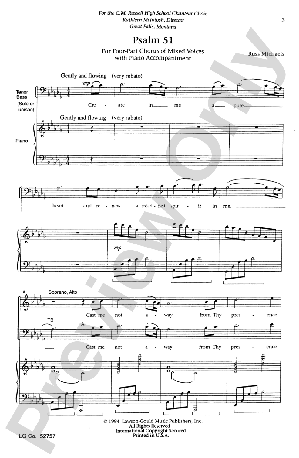 Psalm 51: SATB Choral Octavo