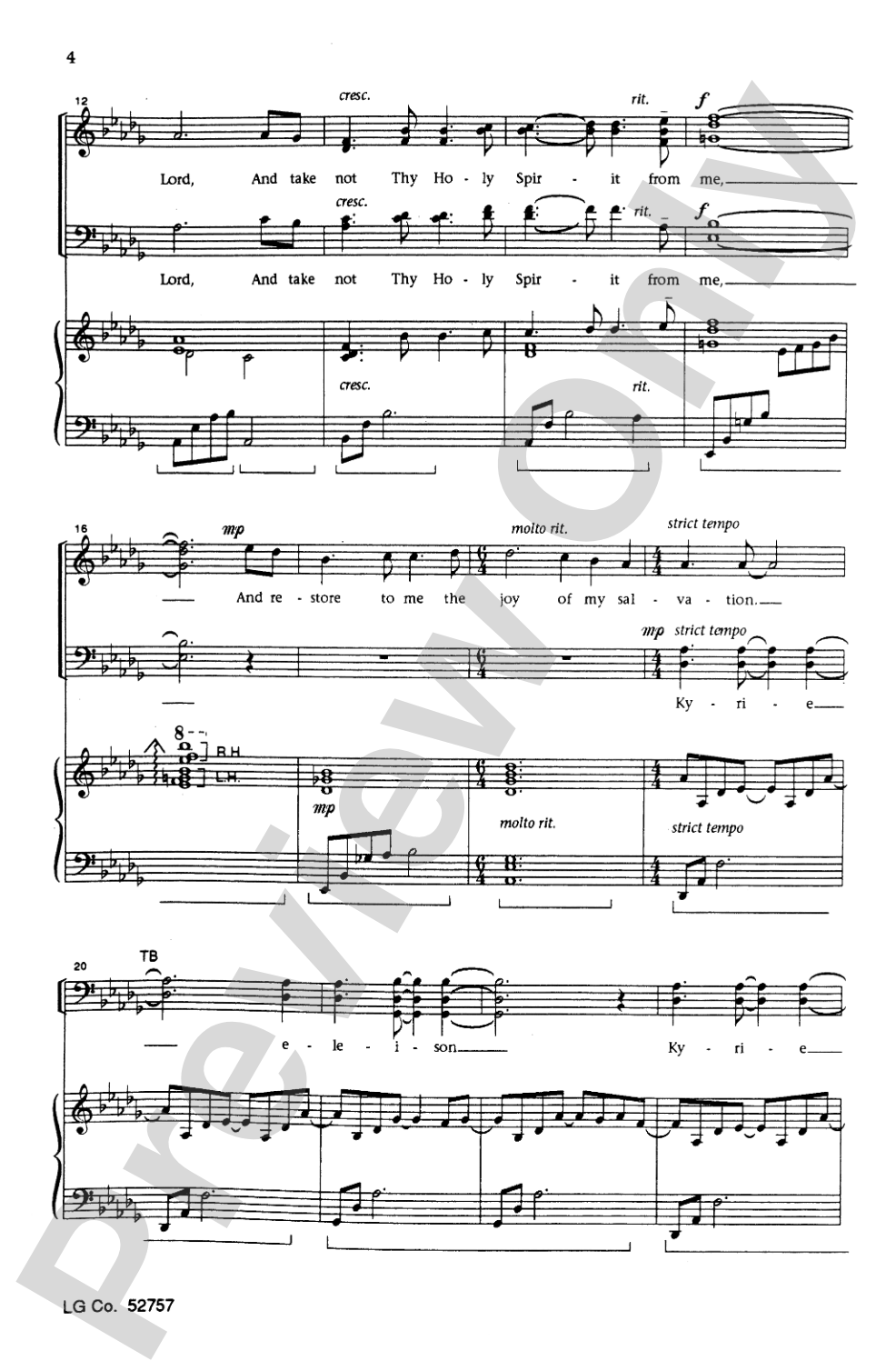 Psalm 51: SATB Choral Octavo