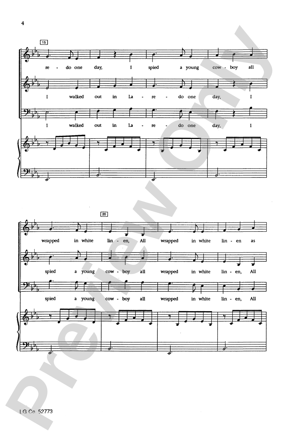 The Streets of Laredo: SATB Choral Octavo