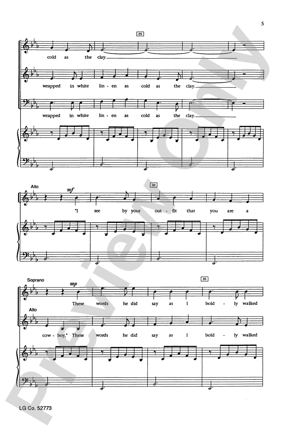 The Streets of Laredo: SATB Choral Octavo