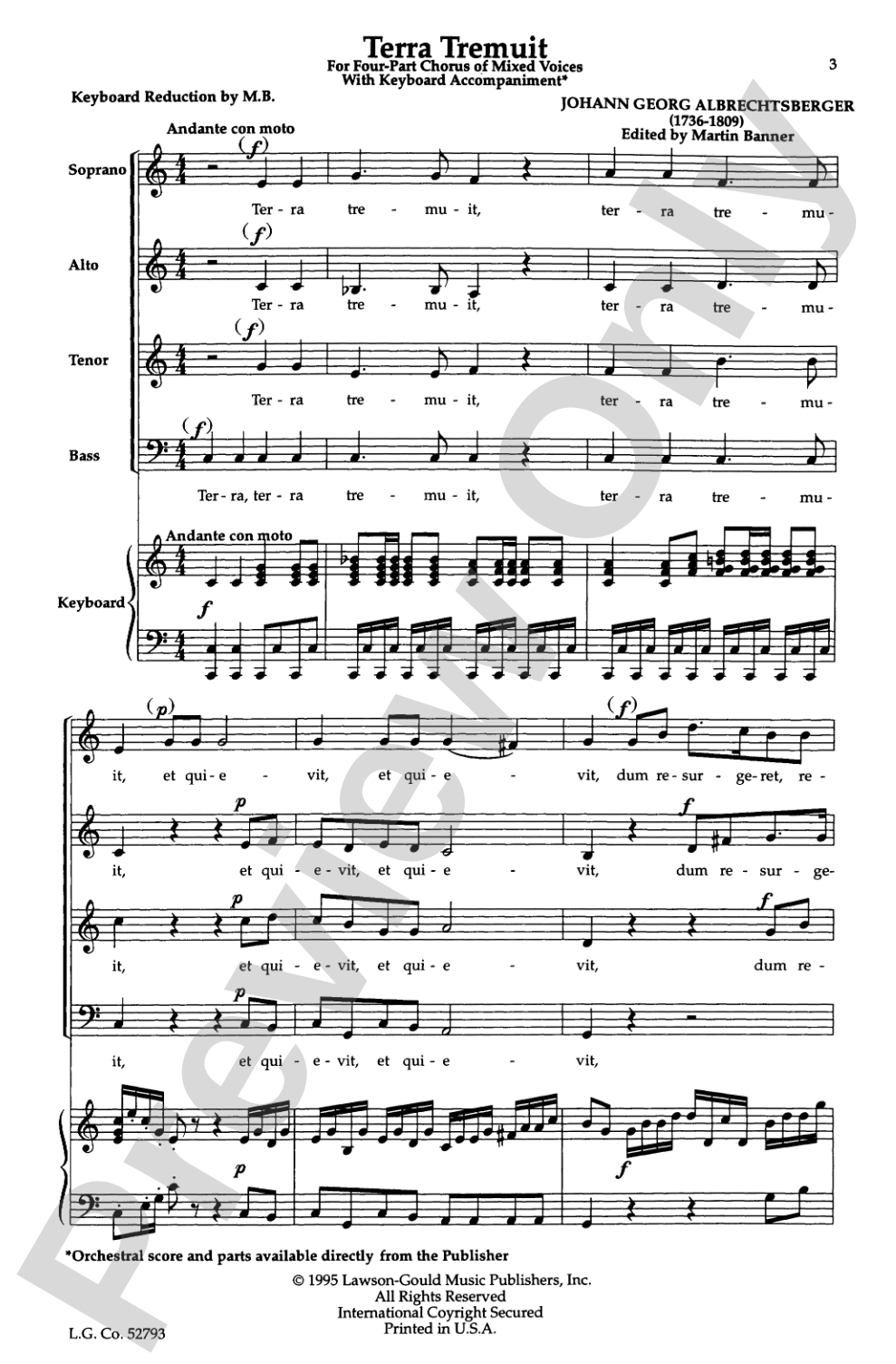 Terra Tremuit: SATB Choral Octavo