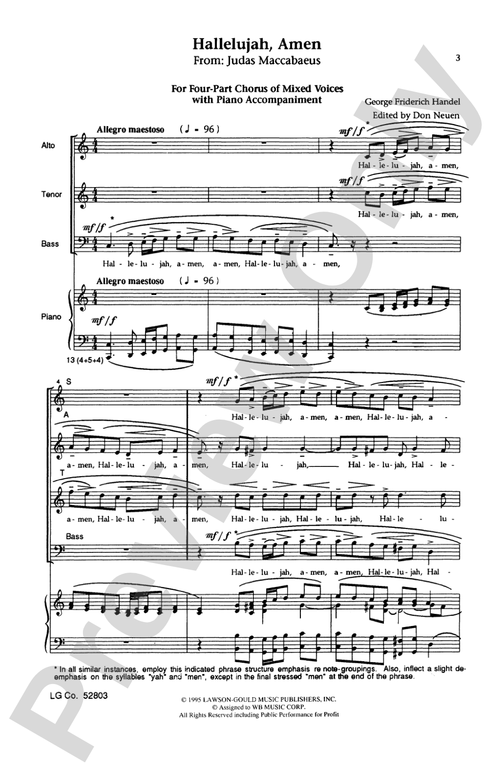 Hallelujah, Amen (from <I>Judas Maccabaeus</I>): SATB Choral Octavo