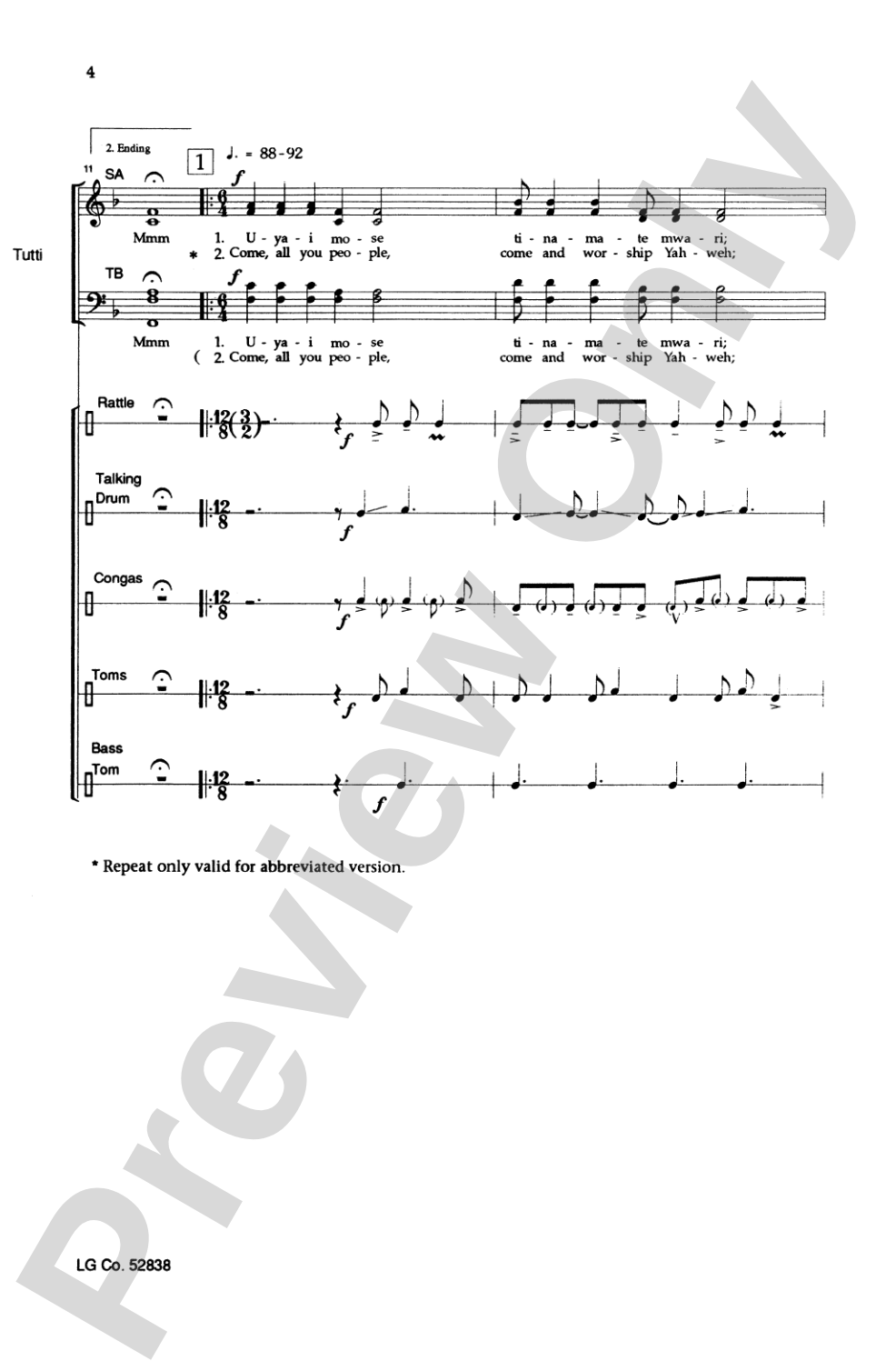 Uyai Mose: SATB Choral Octavo