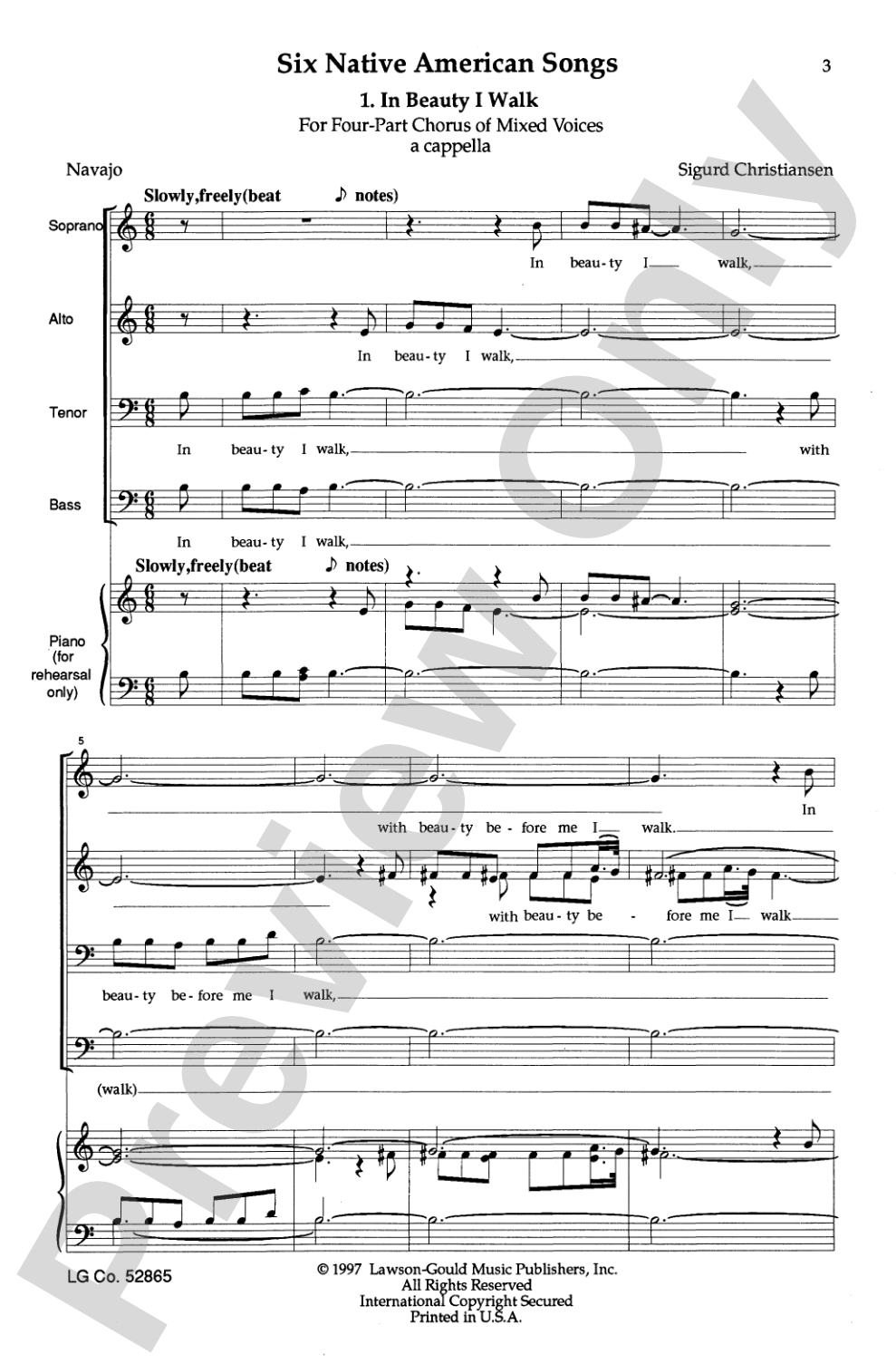 Six Native American Songs: SATB Choral Octavo