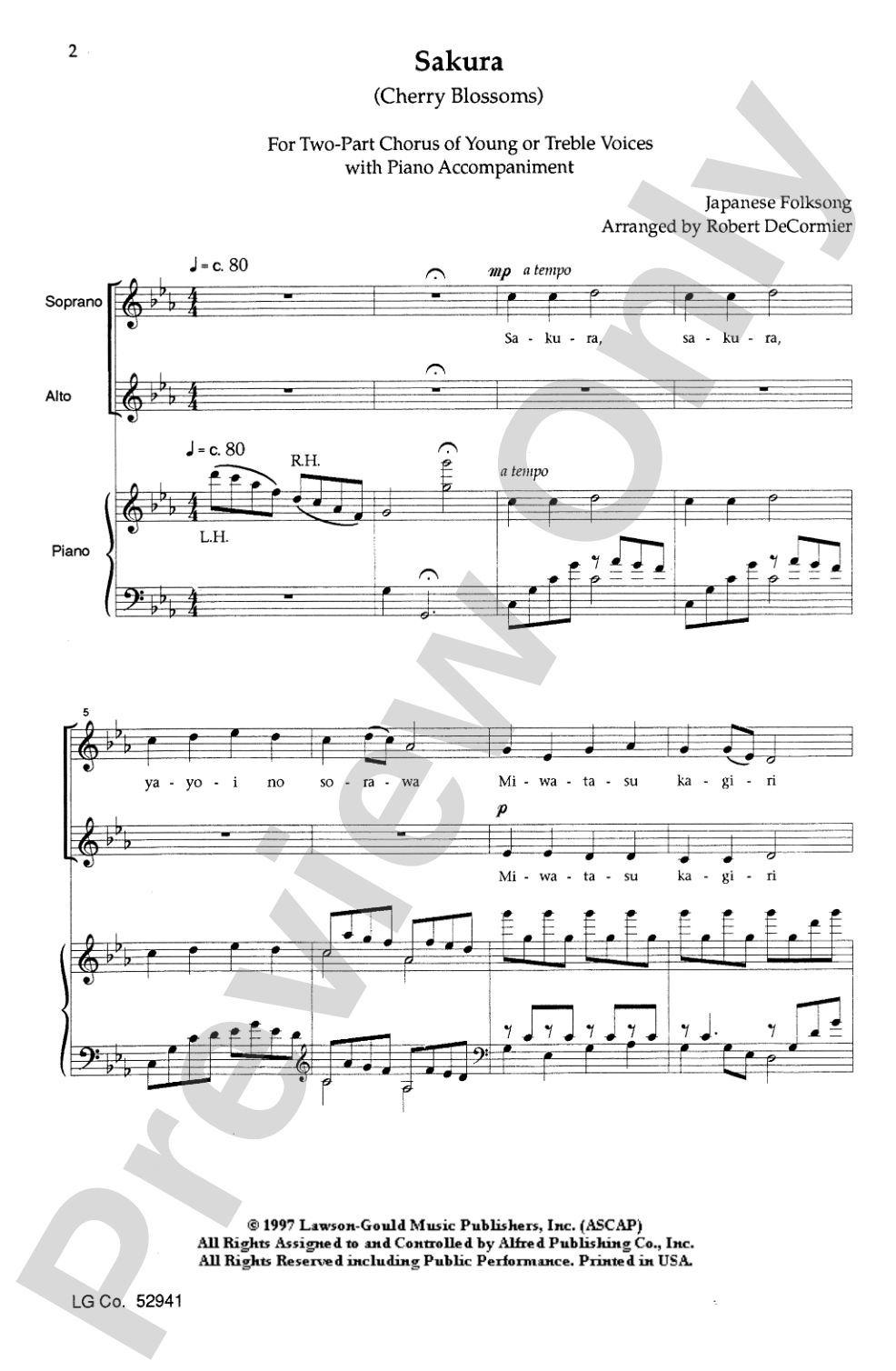 Sakura: 2-Part Young Voices Choral Octavo