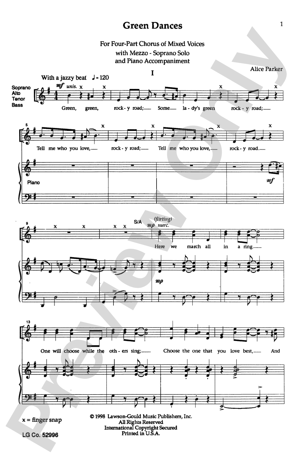 Green Dances: SATB Choral Octavo