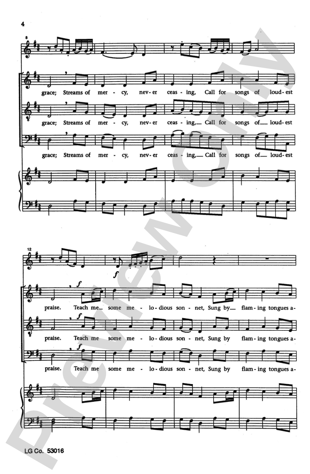 Come, Thou Fount: SATB Choral Octavo