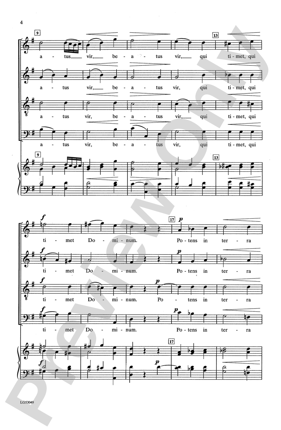Beatus Vir: SATB, <I>a cappella</I> Choral Octavo