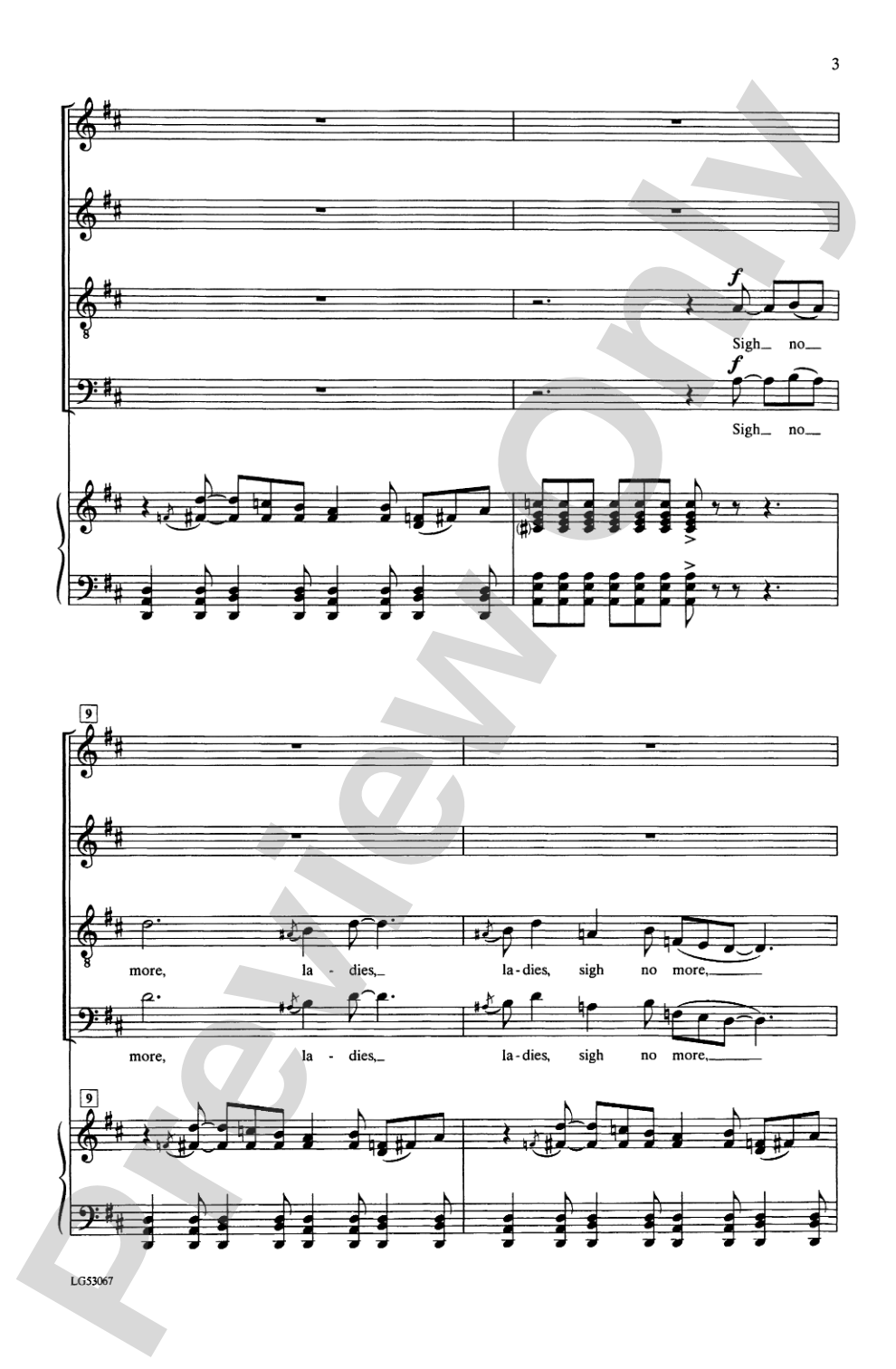 Hey, Nonny, Nonny (from <I>Three Shakespeare Songs</I>): SATB Choral Octavo