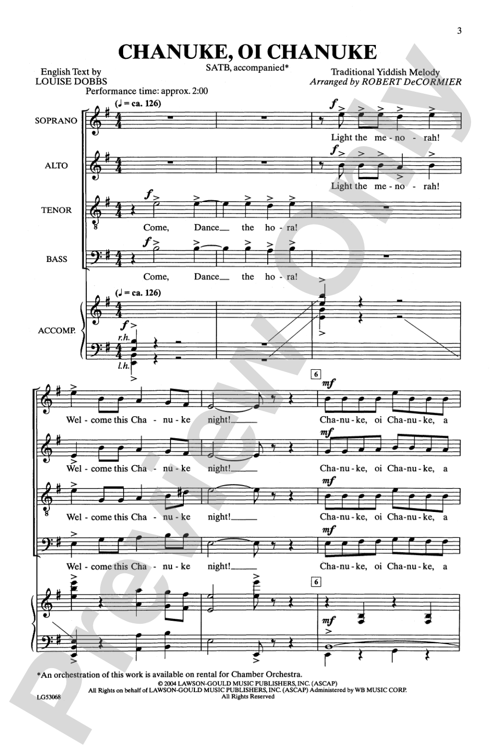 Chanuke, Oi Chanuke: SATB Choral Octavo
