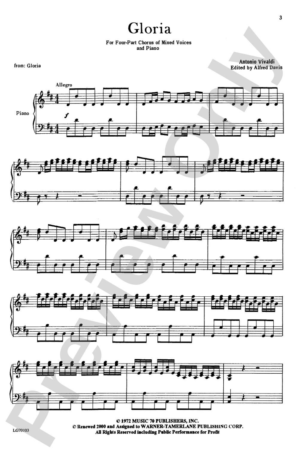Gloria: SATB Choral Octavo