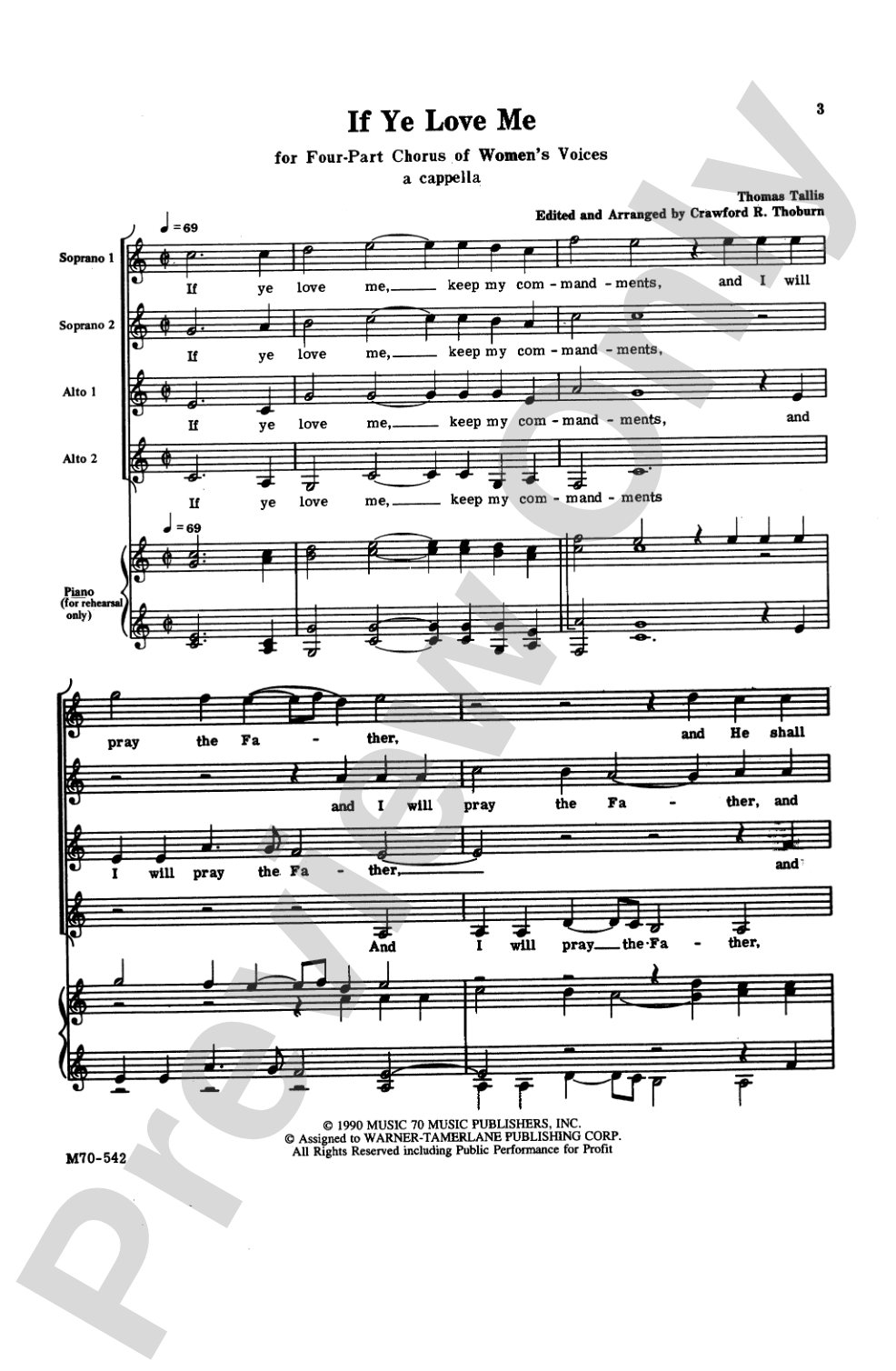 If Ye Love Me: SSAA Choral Octavo