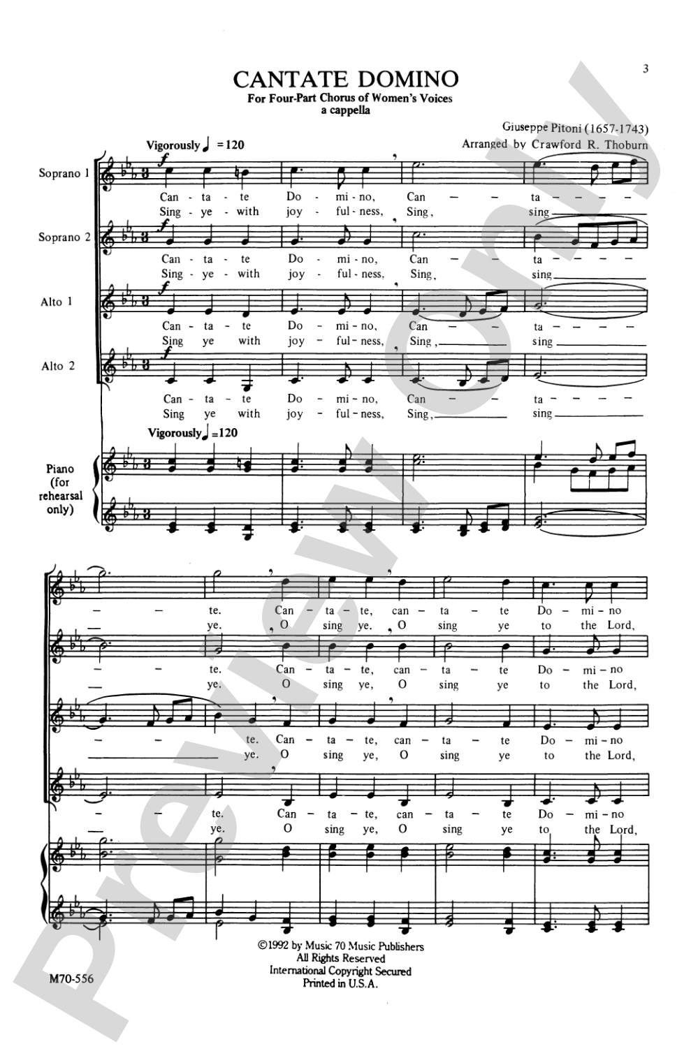 Cantate Domino: SSAA Choral Octavo