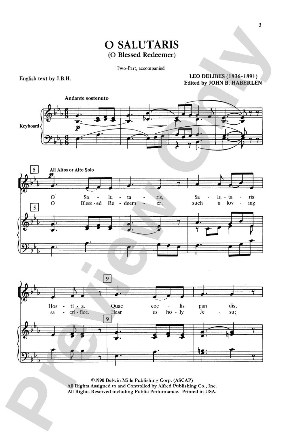 O Salutaris (O Blessed Redeemer): 2-Part Choral Octavo