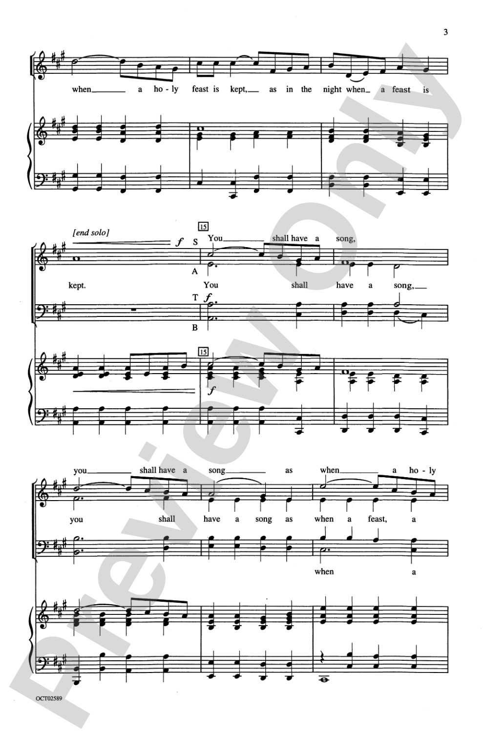 You Shall Have a Song: SATB Choral Octavo