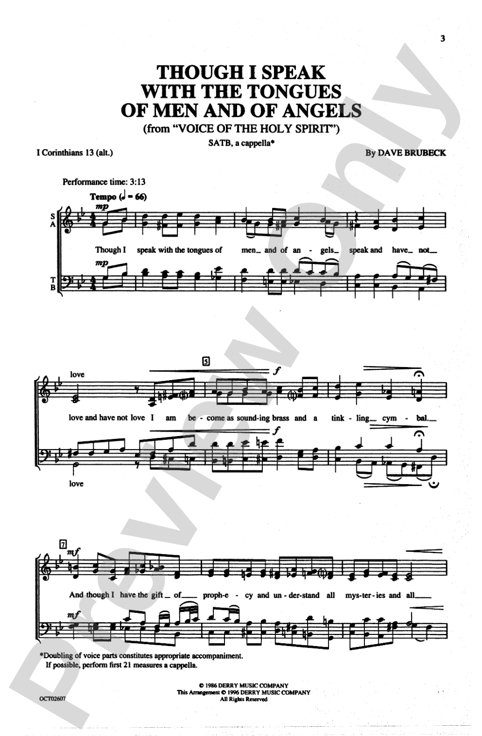 Though I Speak with the Tongues of Men and of Angels (from <I>Voice of the Holy Spirit</I>): SATB, <I>a cappella</I> Choral Octavo