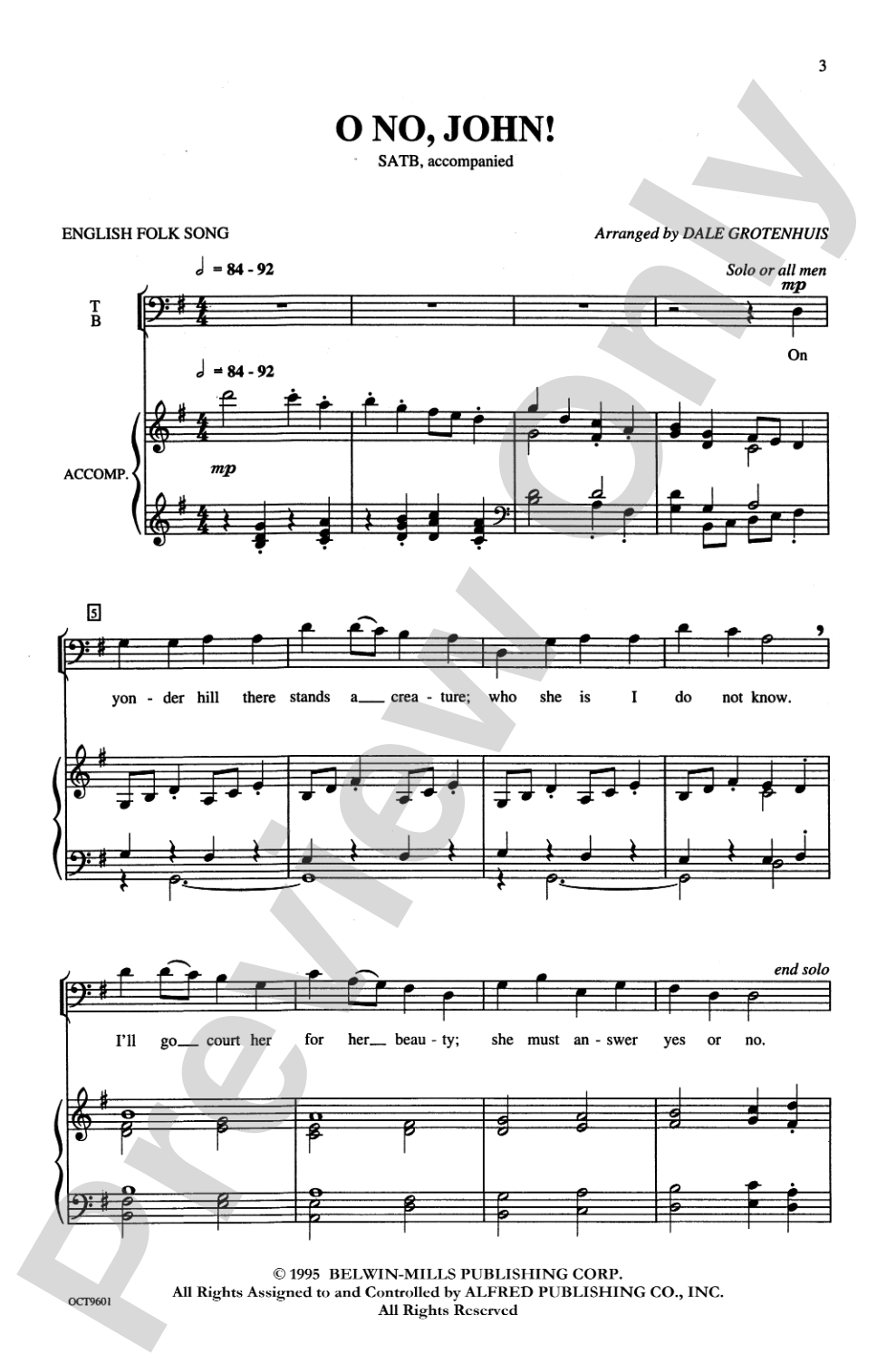 O No, John!: SATB Choral Octavo
