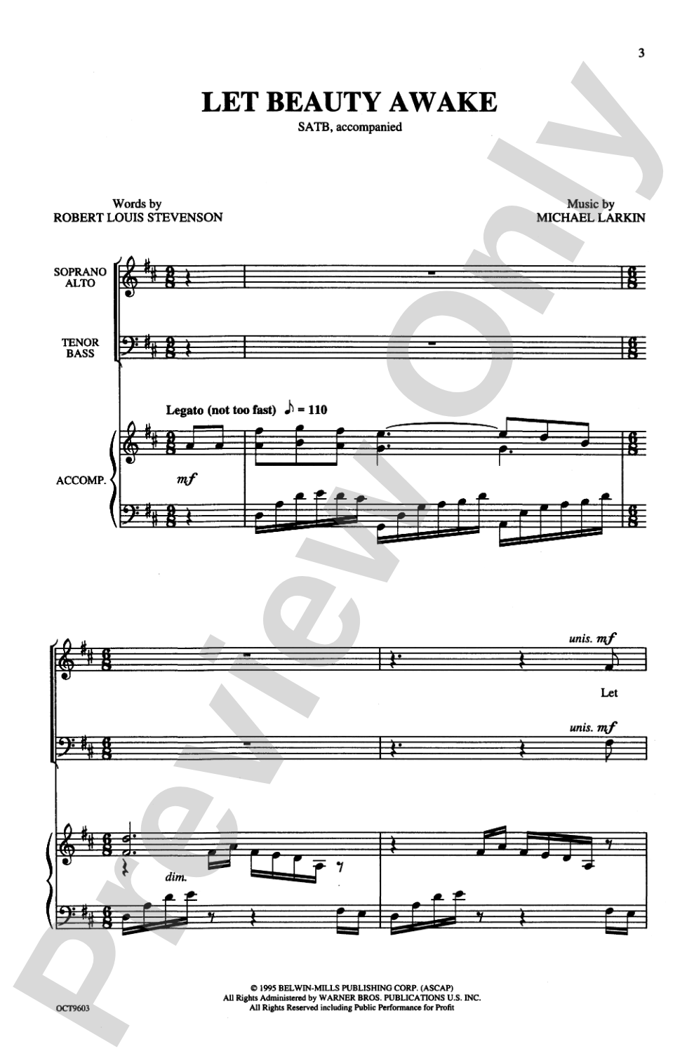 Let Beauty Awake: SATB Choral Octavo