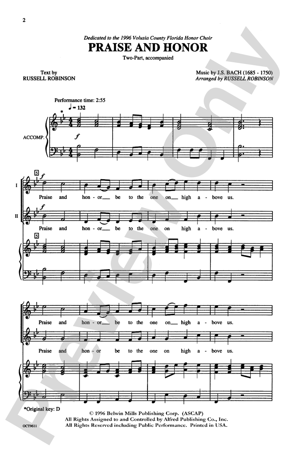 Praise and Honor: 2-Part Choral Octavo