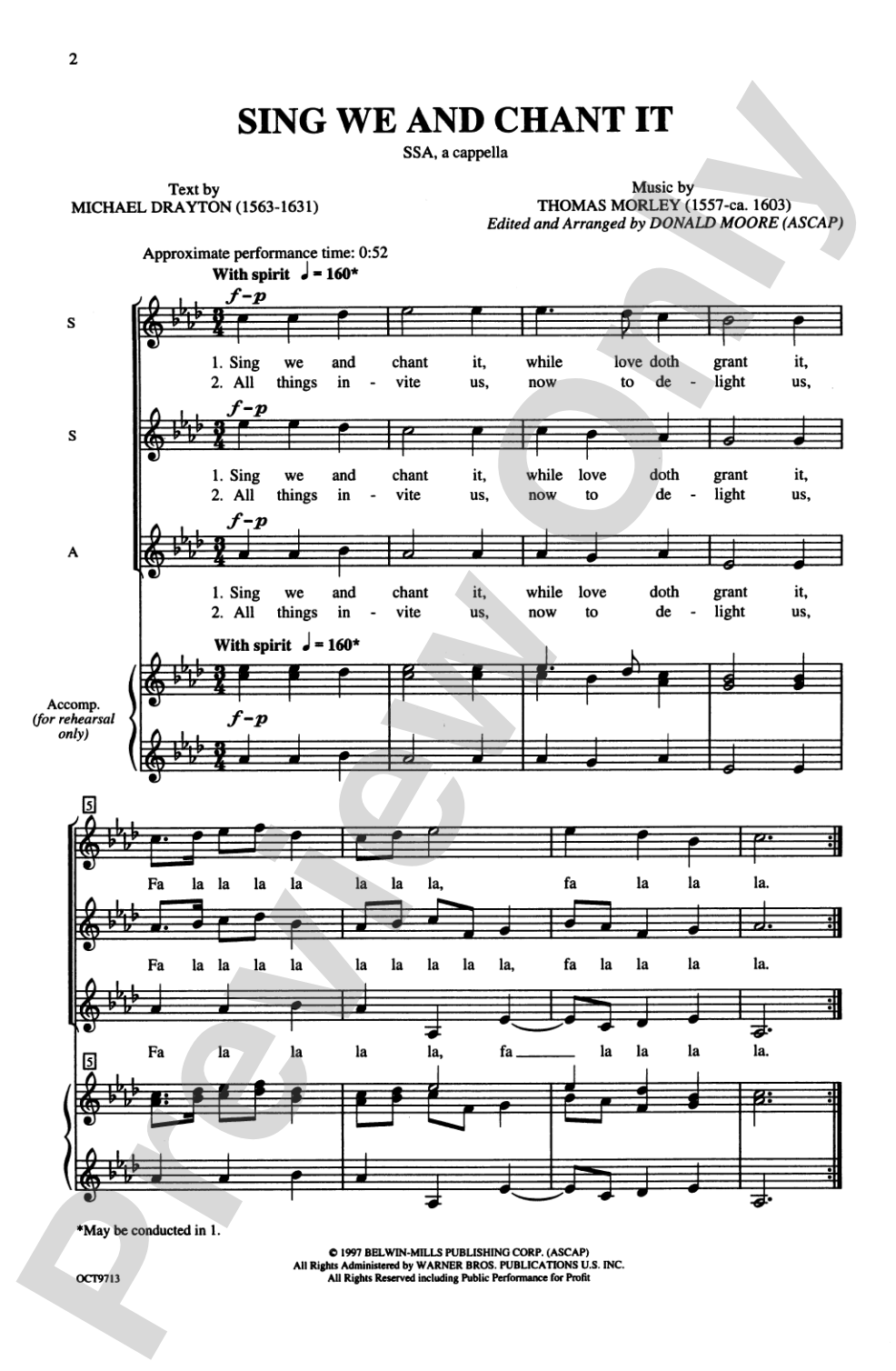 Sing We and Chant It: SSA, <I>a cappella</I> Choral Octavo