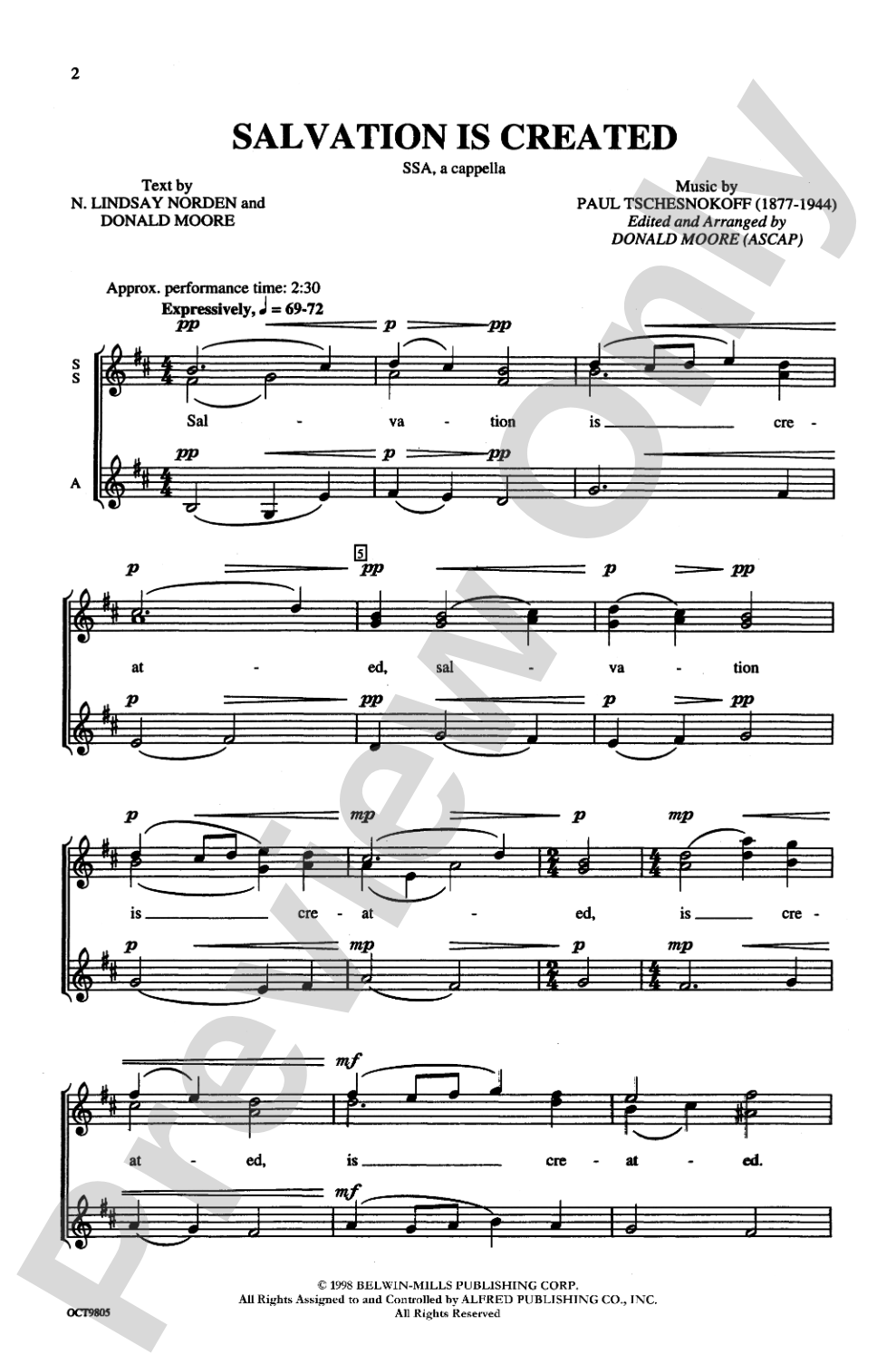 Salvation Is Created: SSA, <I>a cappella</I> Choral Octavo