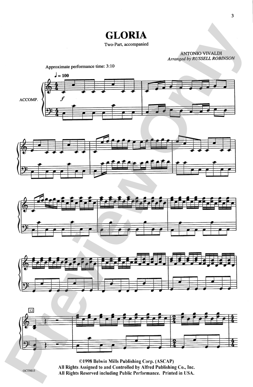 Gloria: 2-Part Choral Octavo