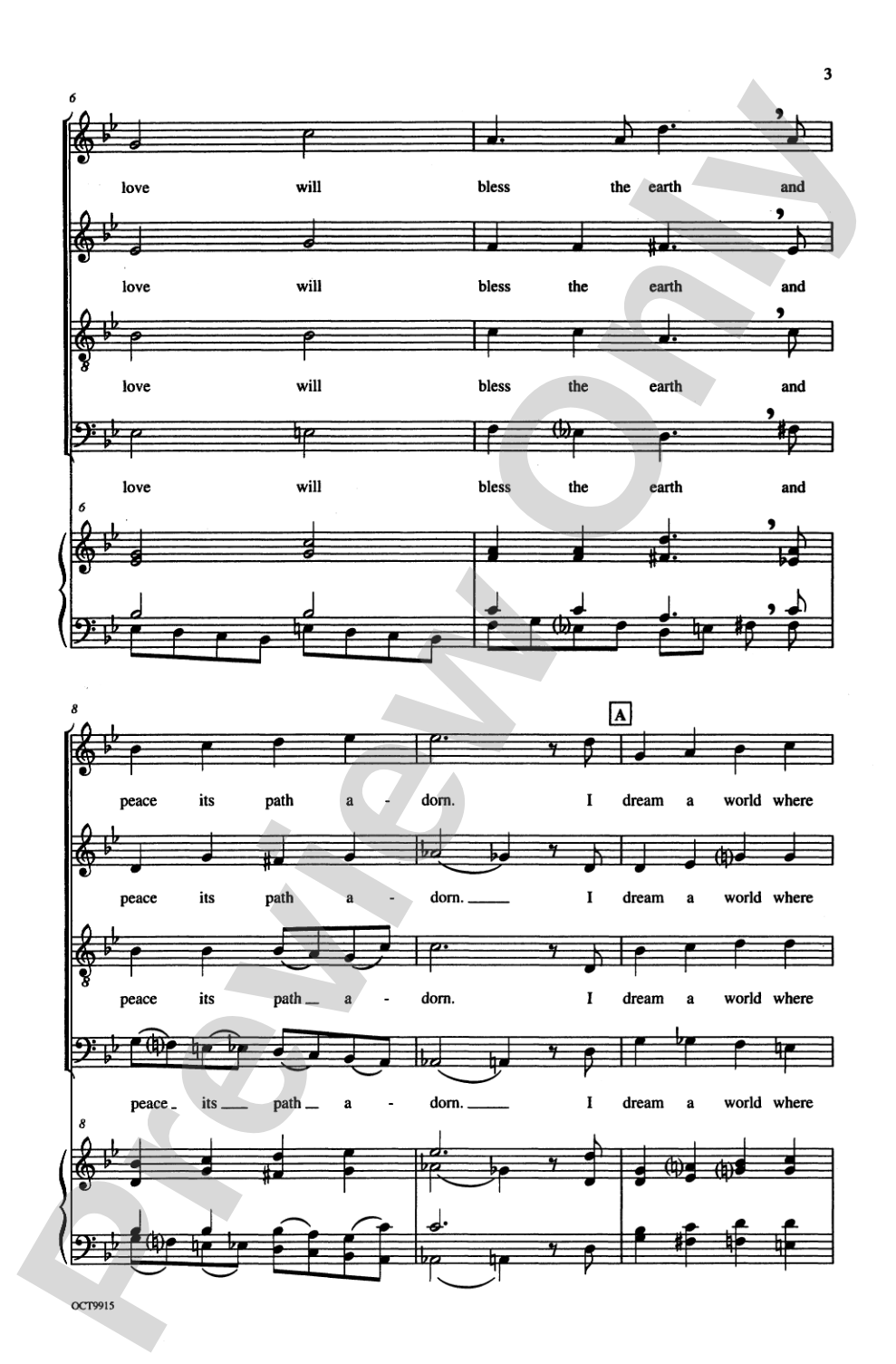 I Dream a World (Chorale): SATB Choral Octavo