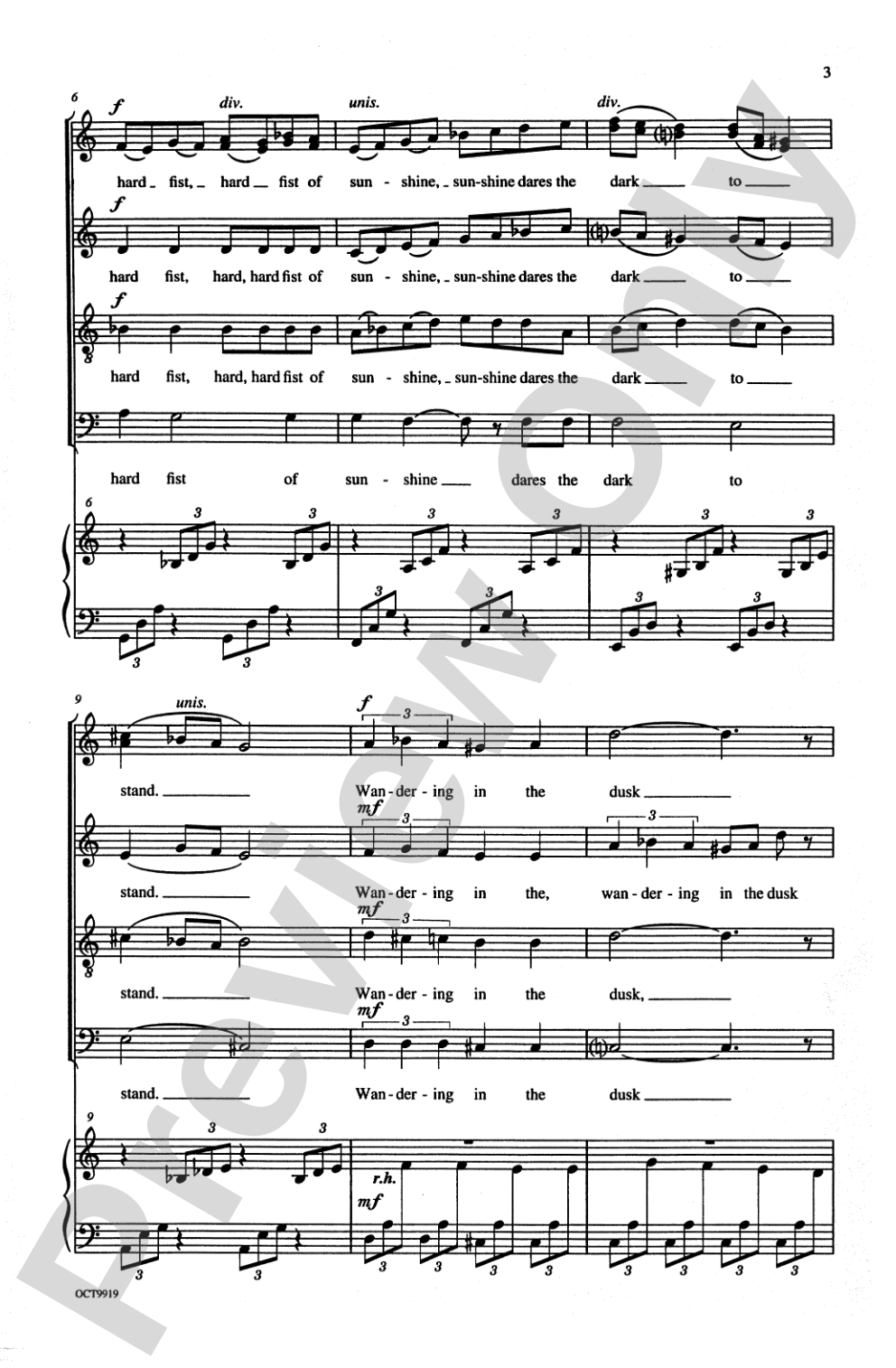 Dusk: SATB Choral Octavo