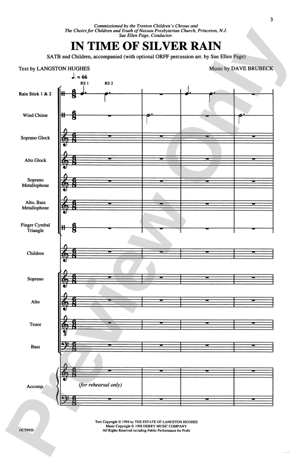 In Time of Silver Rain: Children's and SATB Choral Octavo