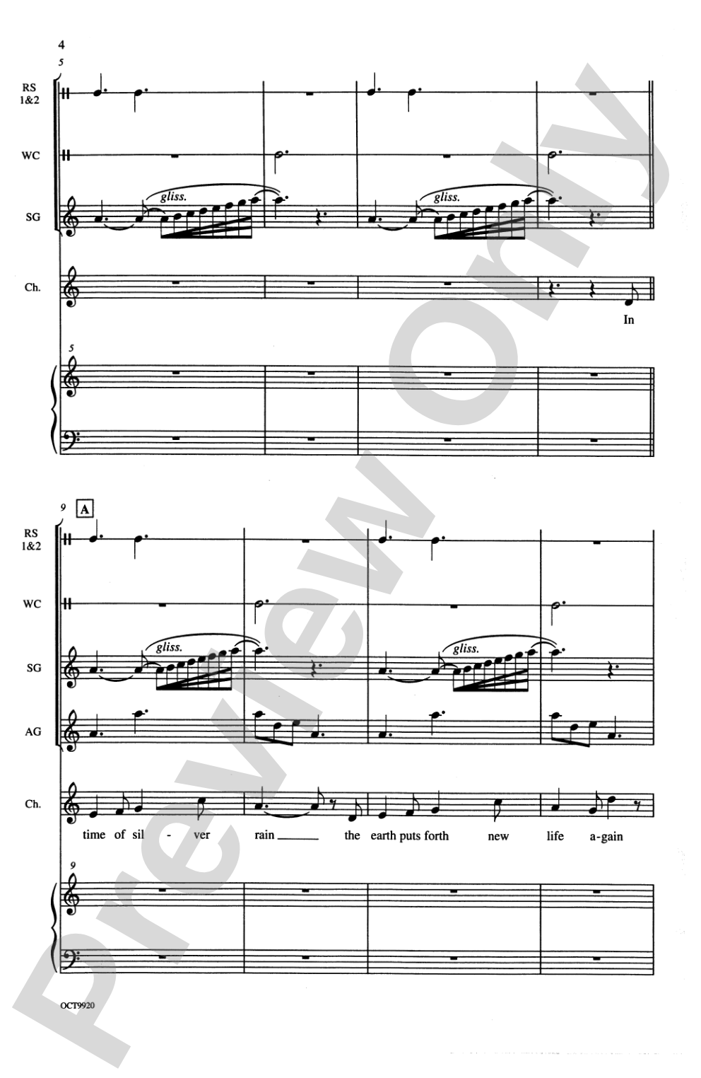 In Time of Silver Rain: Children's and SATB Choral Octavo