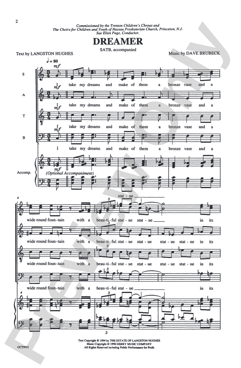 Dreamer: SATB Choral Octavo