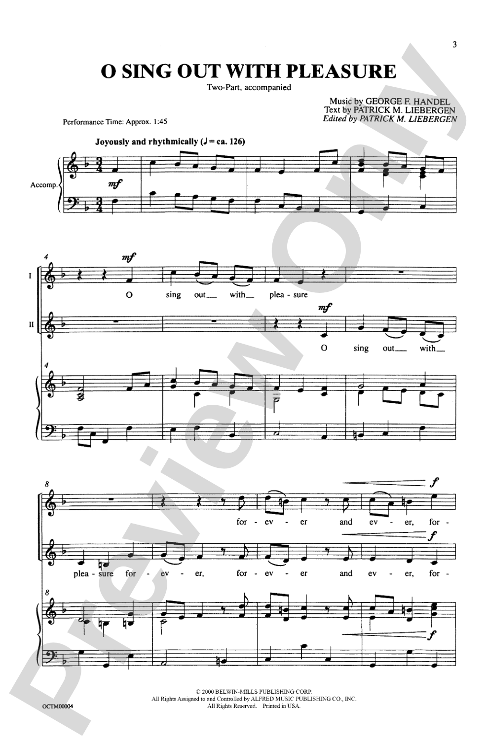 O Sing Out with Pleasure: 2-Part Choral Octavo