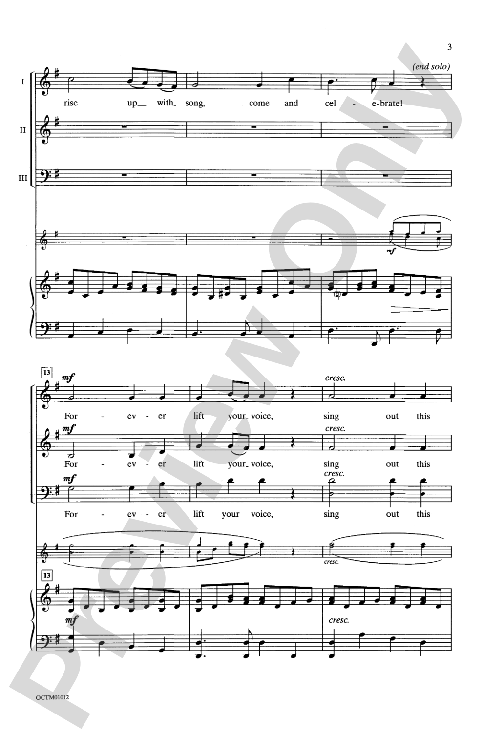 Forever Lift Your Voice: 3-Part Mixed Choral Octavo