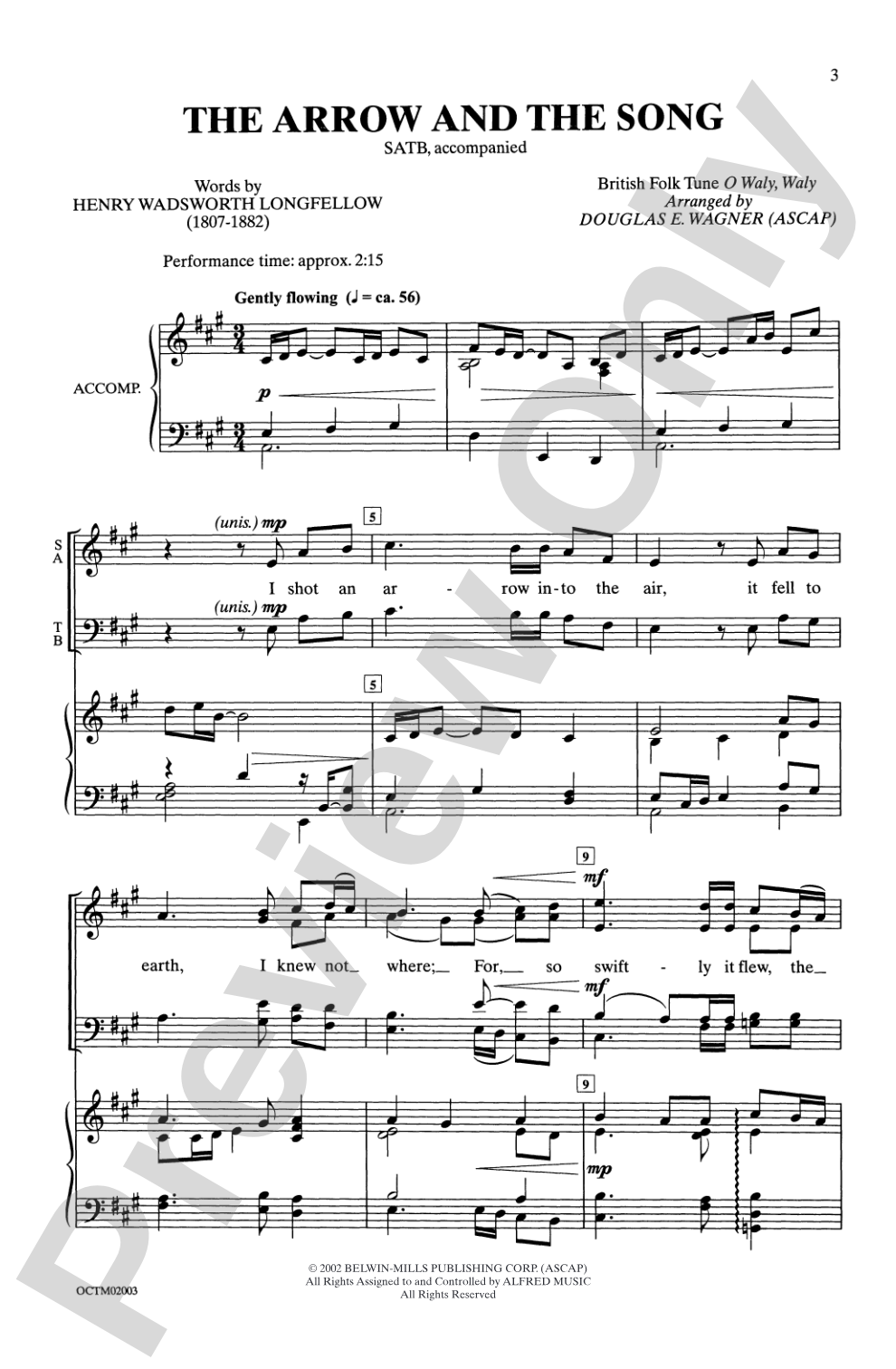The Arrow and the Song: SATB Choral Octavo