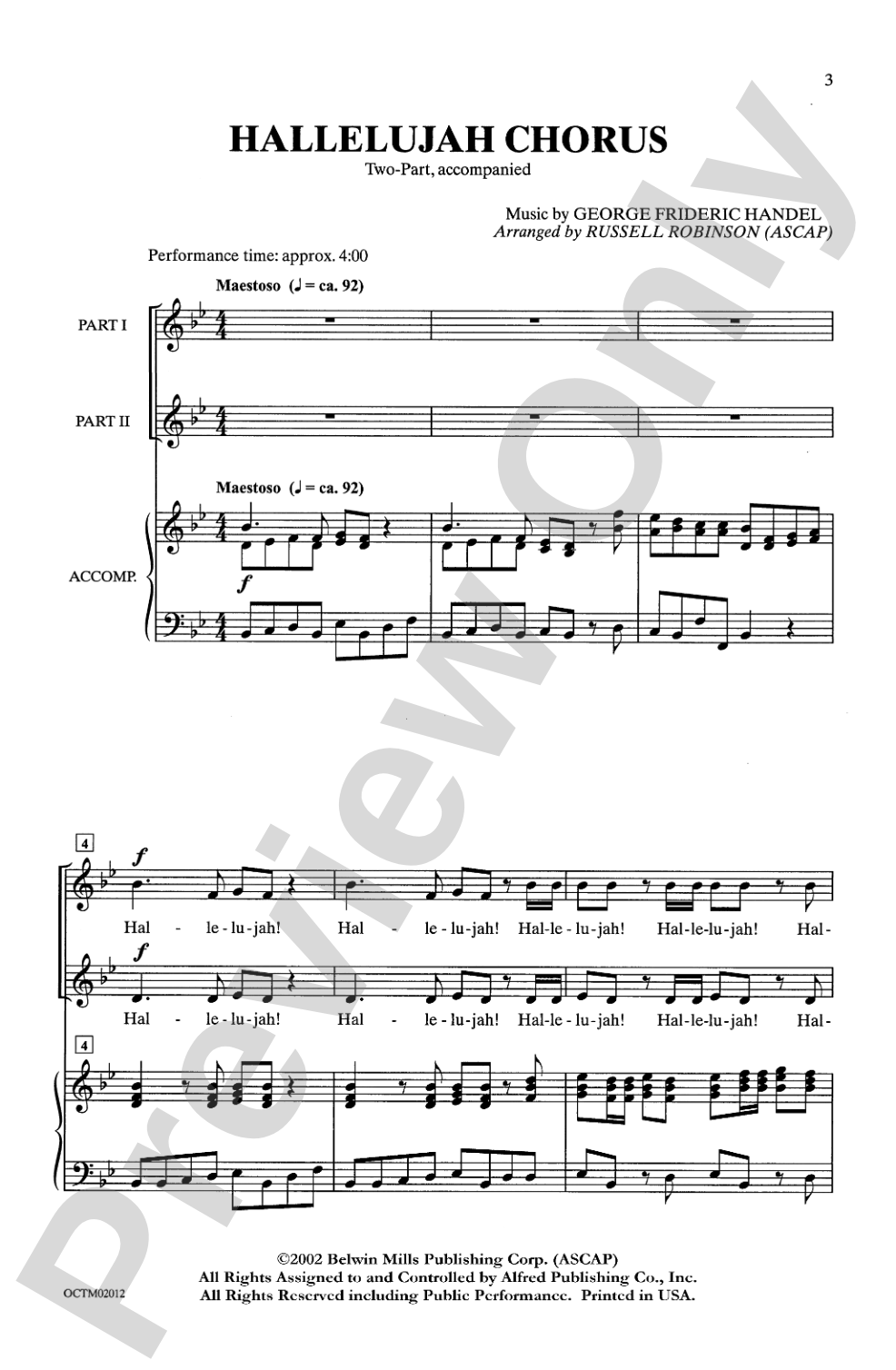 Hallelujah Chorus: 2-Part Choral Octavo