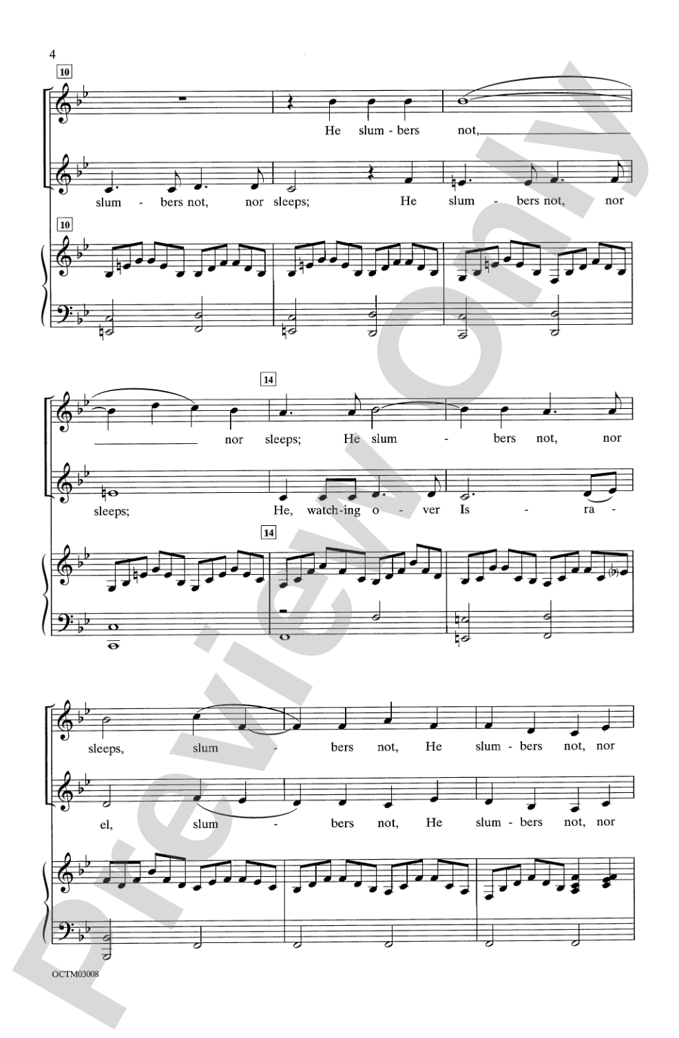 He, Watching Over Israel (from <I>Elijah</I>): 2-Part Choral Octavo