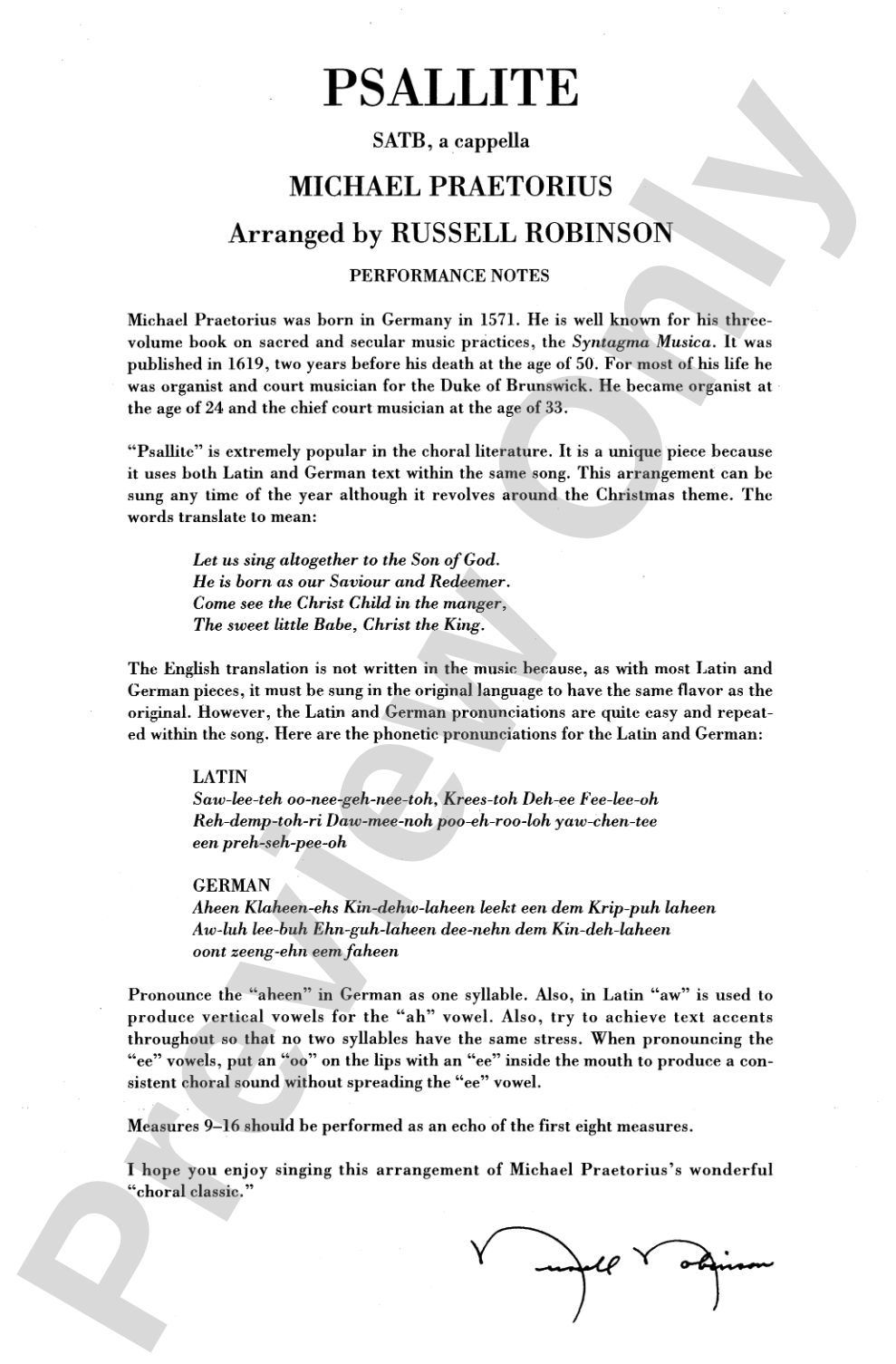 Psallite: SATB, <I>a cappella</I> Choral Octavo