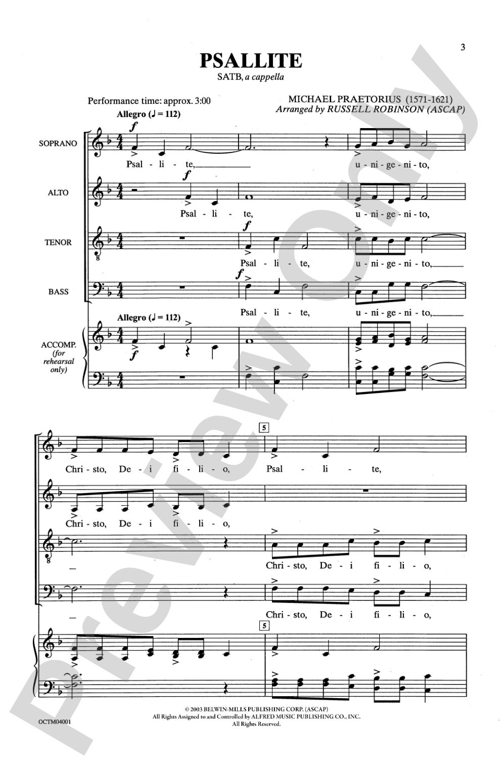 Psallite: SATB, <I>a cappella</I> Choral Octavo