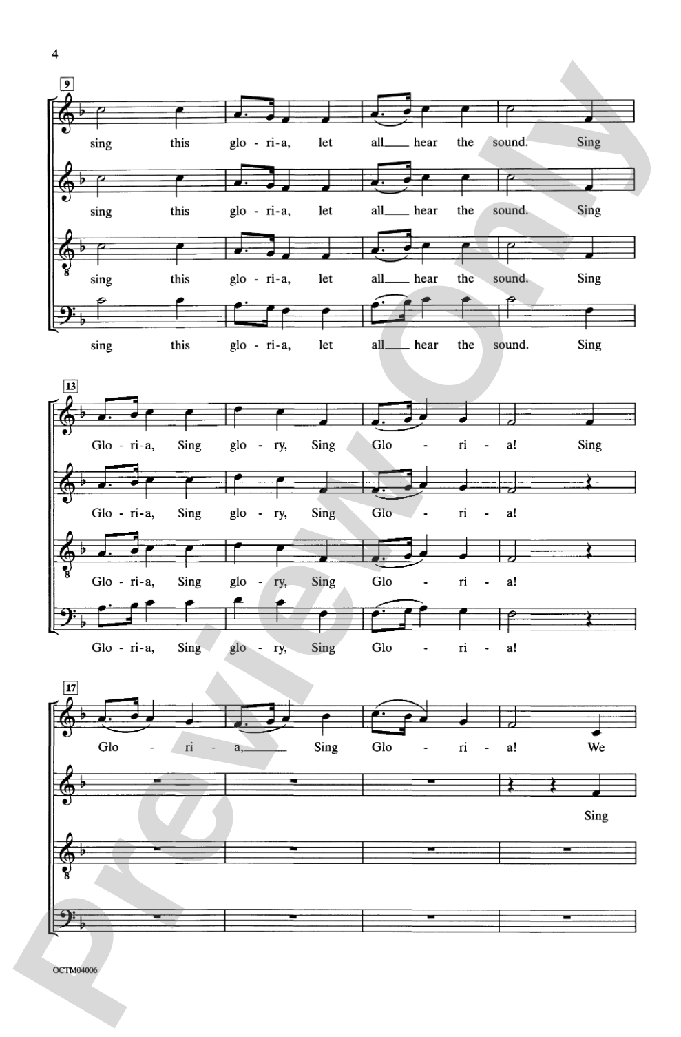 Sing Gloria!: SATB, <I>a cappella</I> Choral Octavo