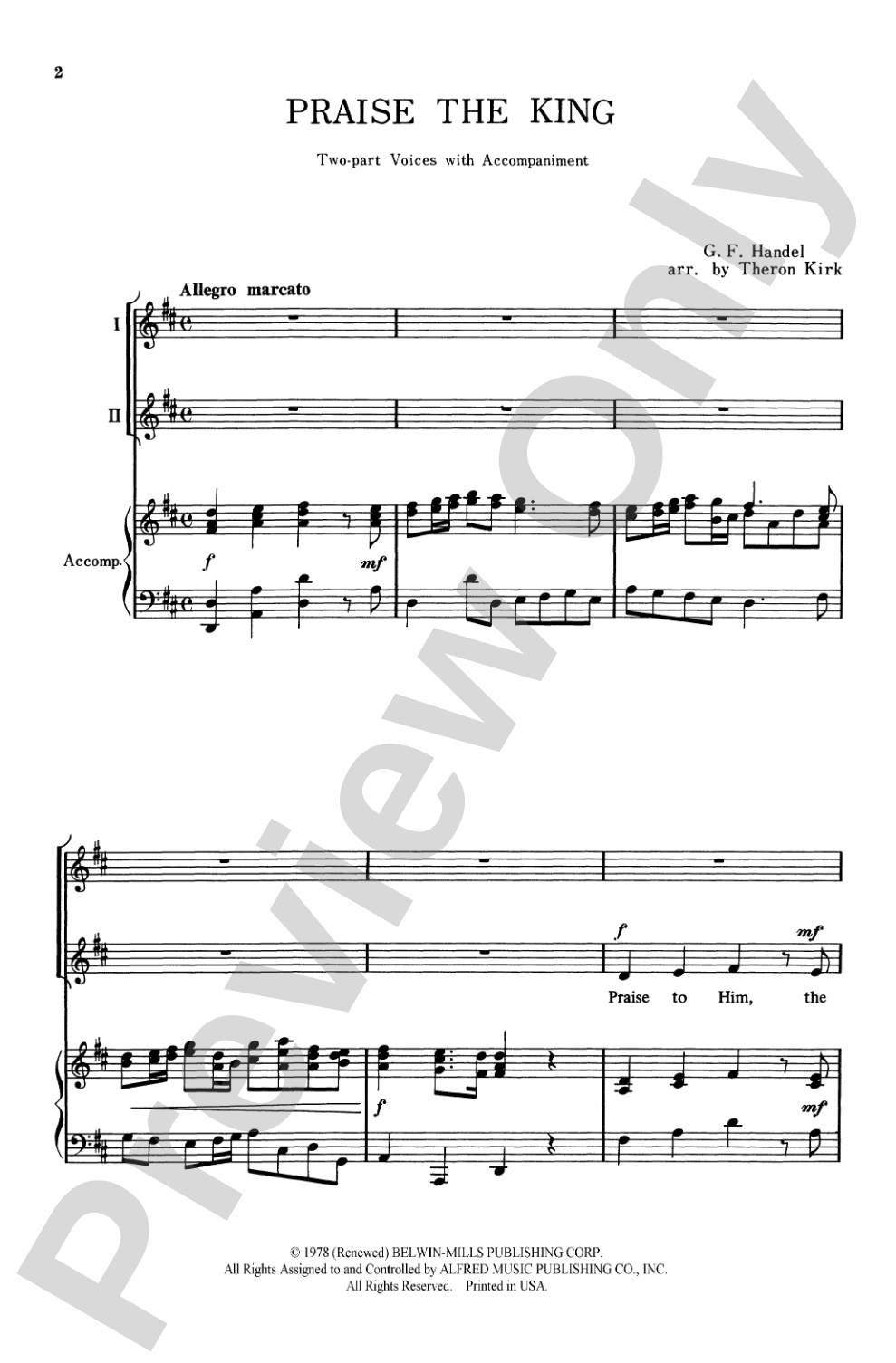 Praise the King: 2-Part + Choral Octavo