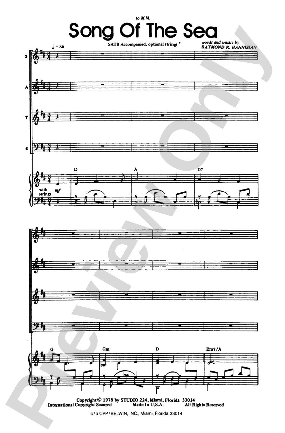 Song of the Sea: SATB Choral Octavo