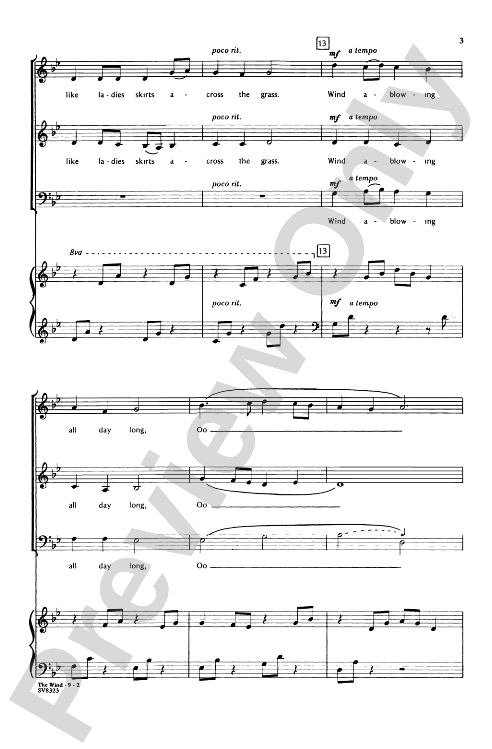 The Wind: SAB Choral Octavo